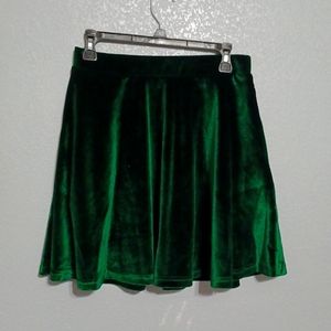 Modcloth green velvet skirt medium